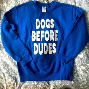 ‘Dogs before dudes’ Gildan sweater